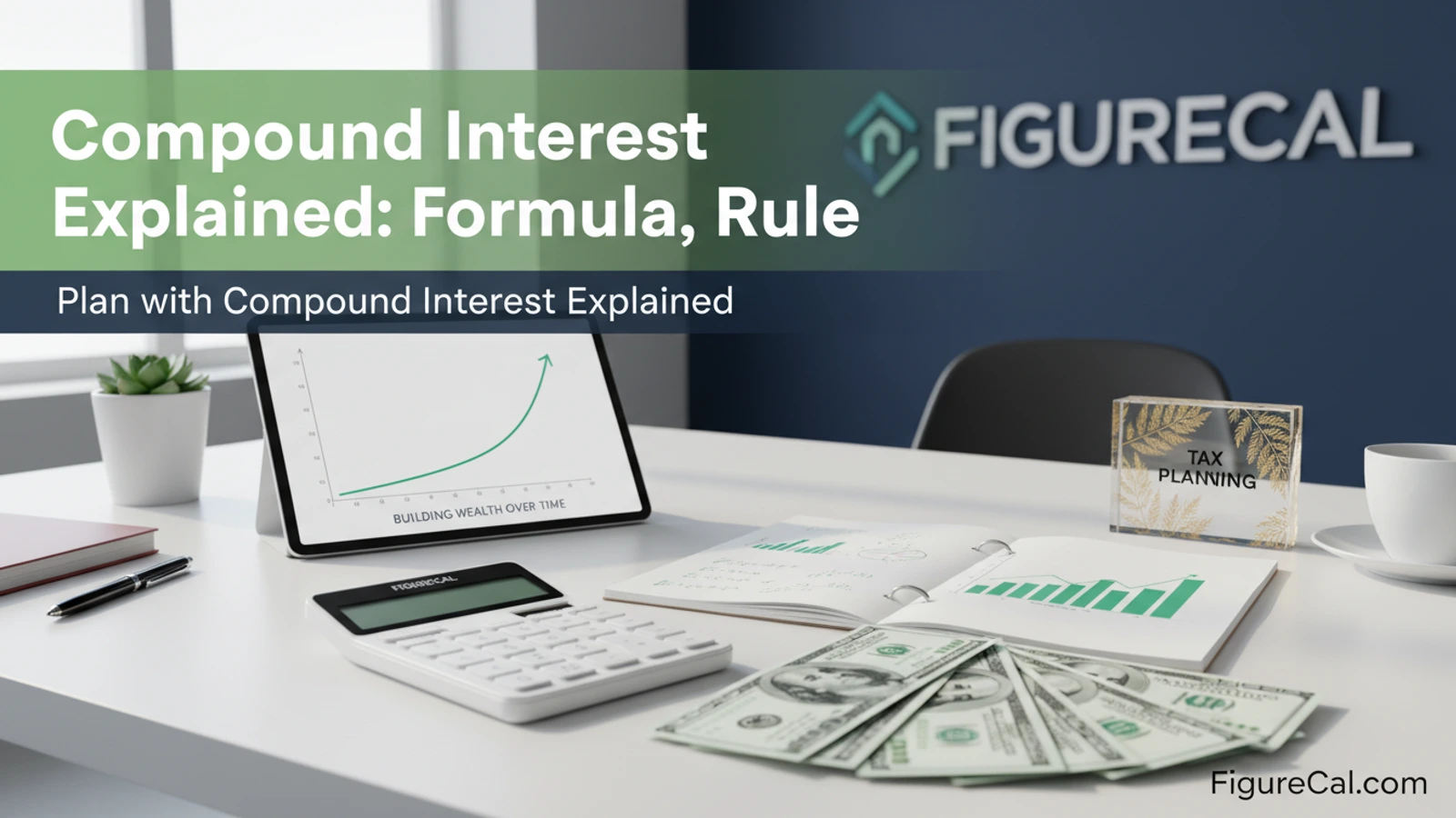 Compound Interest Explained: Formula, Rule of 72 & Building Wealth Over Time | FigureCal Compound Interest Explained: Formula, Rule of 72 & Building Wealth Over Time finance calculator guide with planning chart