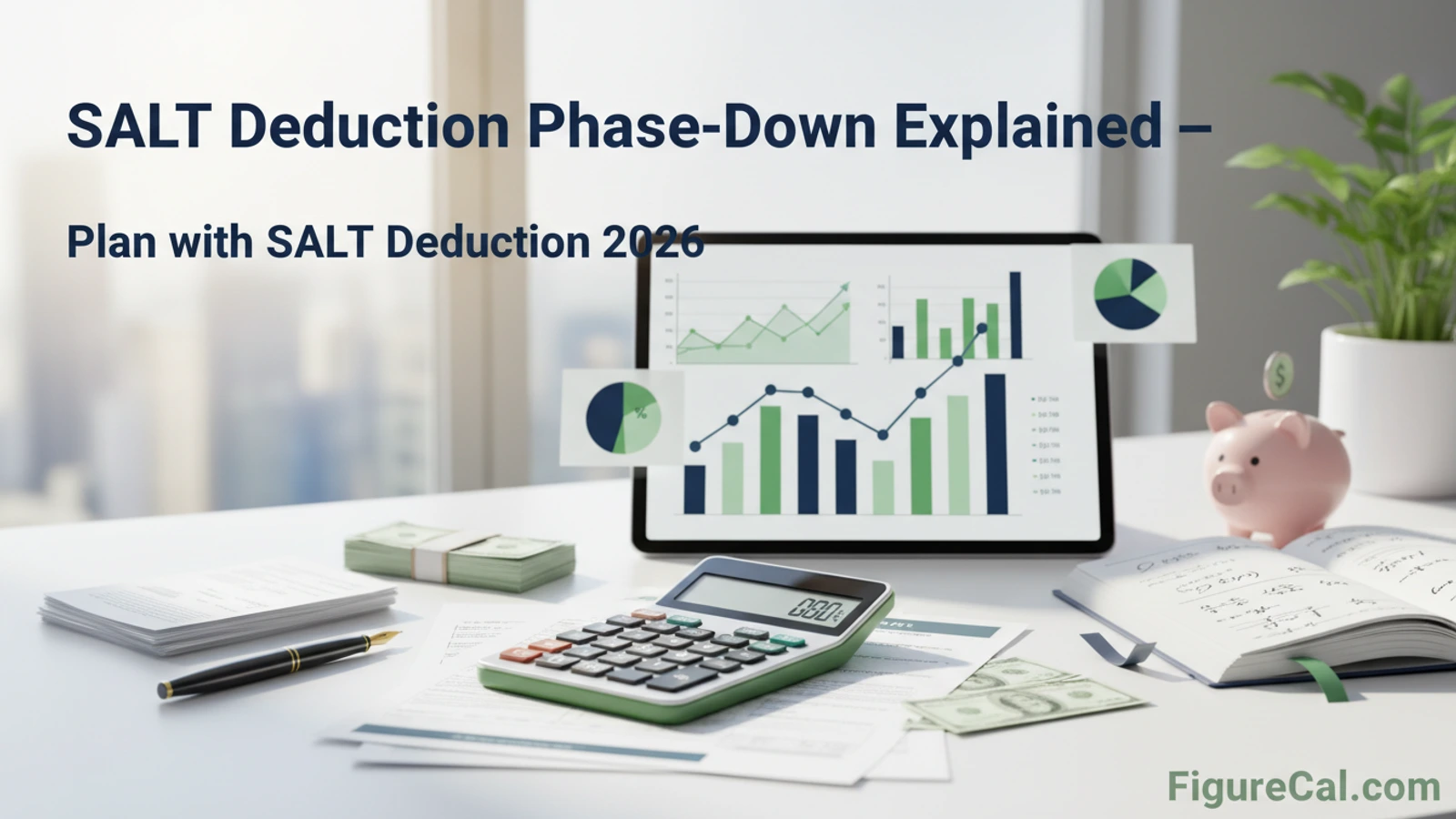 2026 SALT Deduction Phase-Down Explained — OBBB Cap Increase | FigureCal 2026 SALT Deduction Phase-Down Explained — OBBB Cap Increase finance calculator guide with planning chart